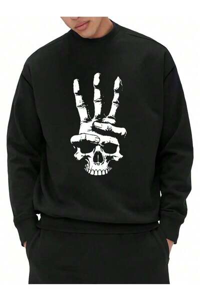 Lider Leather SWEATSHIRT BĂRBAȚI CU GULER ROTUND