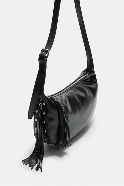 Stradivarius Studded bag with fringing