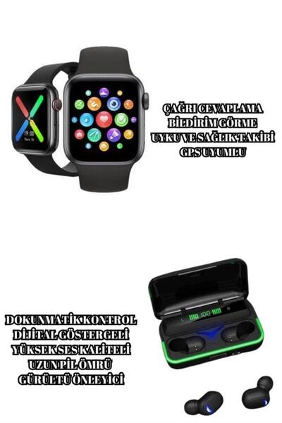 LaraThec Ucuz ve Kaliteli Kulaklıklı Saat Seti Bluetooth Bağlantılı Akıllı Sa...