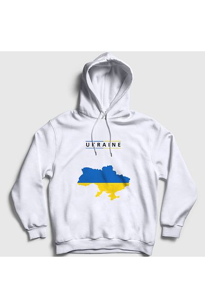 Presmono Unisex Λευκή Μάχα Ουκρανίας Σημαία Ουκρανίας Χάρτης Σημαία Φούτερ με κουκούλα 563419tt