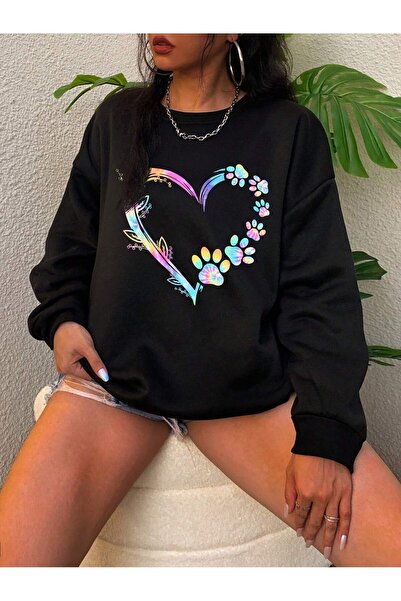 Lider Leather SWEATSHIRT DE DAMĂ CU IMPRIMEU, CU TĂIȚELE LĂRGI, CONFORTABIL