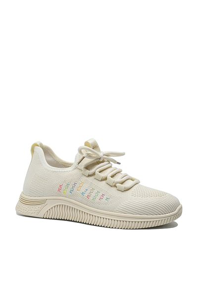 PASS Collection Comfortable Pass Collection beige sneakers with colorful details