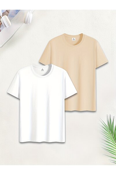 Lider Leather Pachet de 2 tricouri basic unisex – croială standard, țesătură ...