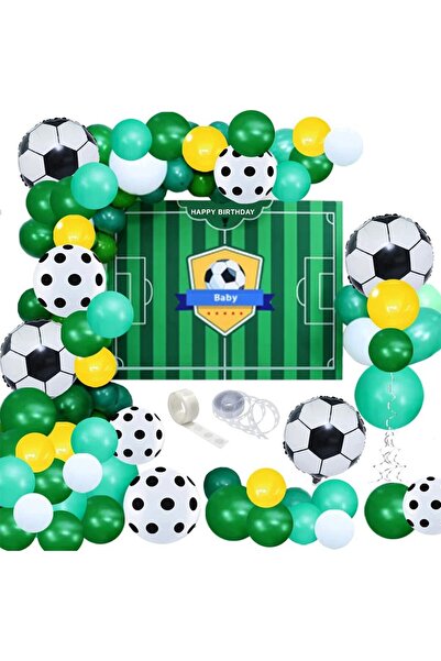 PROCART Football balloon arrangement kit, Happy Birthday background, latex and aluminum foil, 59 pieces