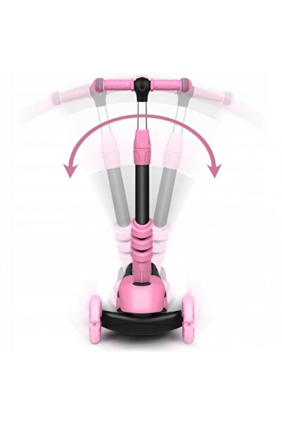 Ricokids 4 in 1 scooter for children Todi Pink, adjustable seat with backrest, removable parental handle