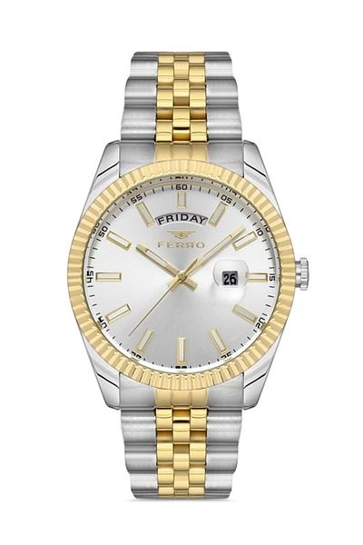 FERRO Yellow and Silver Steel Cord Men's Watch F11247A-D