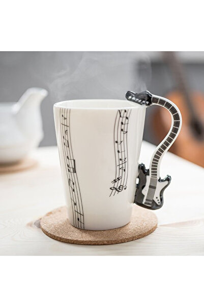 Gadget Master Cană cu mâner în formă de chitară electrică neagră