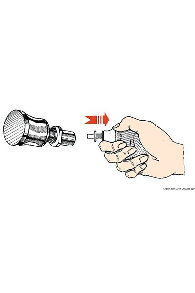 OSCULATI Dop pentru sticlă și plexiglas cu arc, alamă cromată, diametru 22 mm, lungime 44 mm, grosime