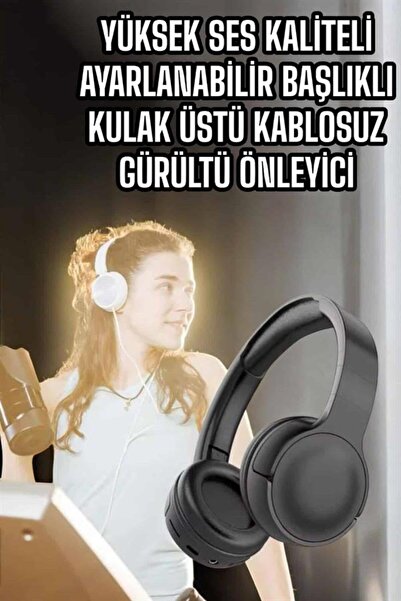 UCUZTEKNO Kulak Üstü Kablosuz Bluetooth Kulaklık Gürültü Önleyici Uzun Şarj S...