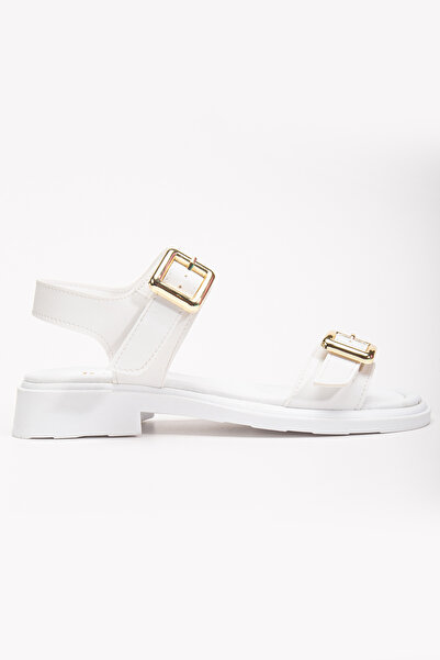 RİSSOLİ Γυναικεία Λευκά Γυναικεία Σανδάλια με Διπλή Πόρπη