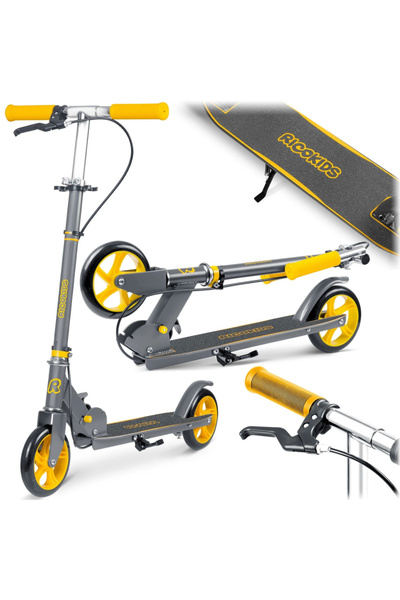 Ricokids Trotineta pentru copii Kodi Gri/Galben pliabila, inaltime ghidon reg...