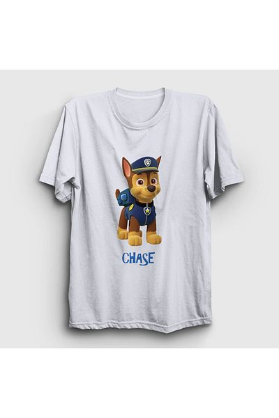 Presmono Unisex Λευκό T-Shirt Chase Paw Patrol 558483tt