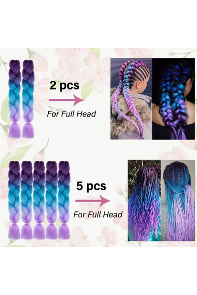 Darya Dd468 Mermaid African Brazilian Rasta Braid Ombre Synthetic Hairpiece Hair Pink Purple