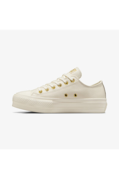 Converse Chuck Taylor All Star Lift Kadın Krem Deri Platform Sneaker
