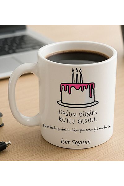 GİFTSTİME Funny - Funny Mug with Happy Birthday Written
