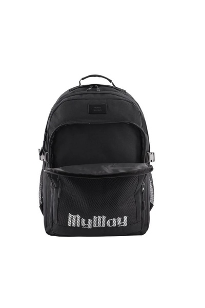 divendi-ro Rucsac școlar, model tip plasă, 31x24x45 cm, negru