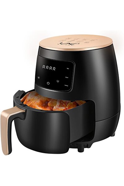 SHEWOW Digital Air Fryer, 6L Capacity, 8-in-1 Functions with Touch Display, Black and Gold