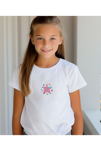 ASELİNDA Starfish Printed Mother-Daughter Matching T-Shirt (Add 2 Items to Make a Matching)