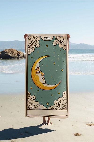 Doruklar Home Collection Modern Patterned Digital Printing Beach Sea Towel Peshtamal 80X160 cm Brs007