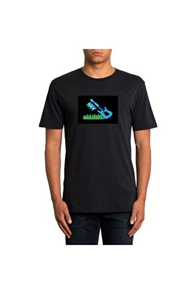 PROCART Tricou luminos cu egalizator ROCK Guitar, mărimea M, L L