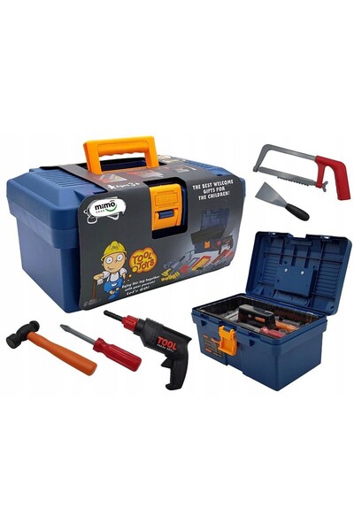 PROCART Construction tool kit, 32 pieces, drill, screwdrivers, hammer, hand saw, storage box