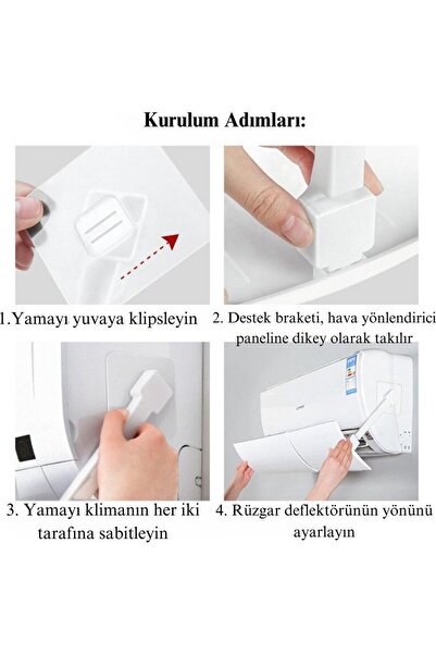 valkyrie Ayarlanabilir Split Klima Deflektörü Hava Yönlendirme Dağıtma Aparatı Klima Perdesi ac300