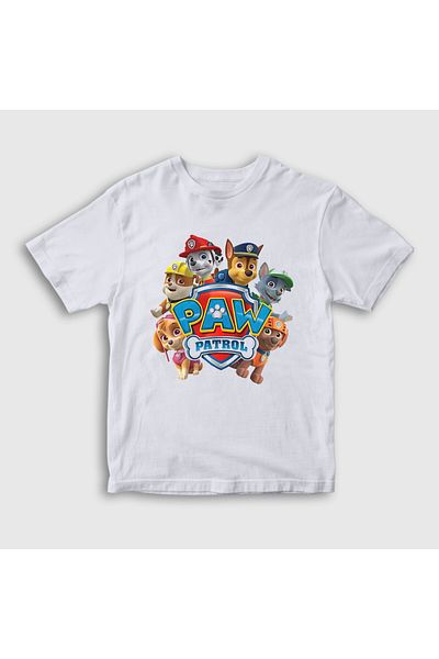 Presmono Unisex Kids White All Paw Patrol T-Shirt 557729Tt