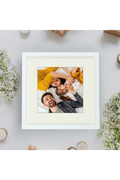 İkon store إطار صورة أبيض مقاس 13x13 سم