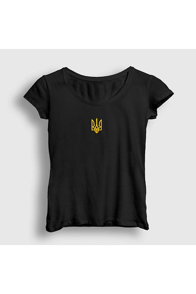 Presmono Women's Black Coat of Arms Zelensky Ukraine Ukrainian T-Shirt 558919Tt