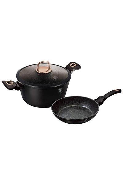 Berlinger Haus Sada nádobí s titanovým povrchem 3 ks Black Rose Collection