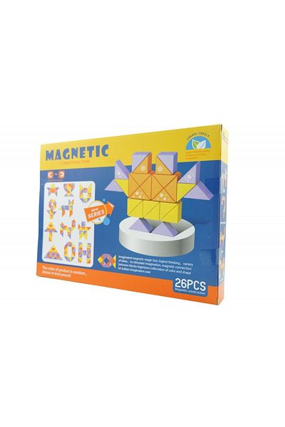 CLICK Smart construction set with magnetic pieces, 26 pieces, for kids, +3 years, multicolor