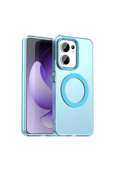 SKYDDAR INNOVATION Husă pentru Oppo Reno13 F 4G / Reno13 F 5G / Reno13 FS 5G, CandyCase, Magsafe, set de autocolante, albastră