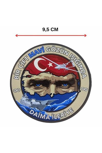 ÇUKUROVA ÜTÜ „În lumina unui pereche de ochi albaștri” Cresta Ataturk Peç 9,5 cm 3d, 2025 Model nou tip Velcro,