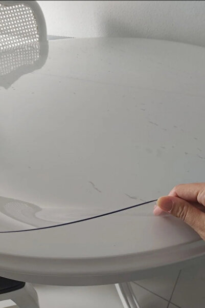 İzen Yuvarlak 2,6mm Şeffaf Kalın PVC Masa Örtüsü Kaymaz Koruyucu