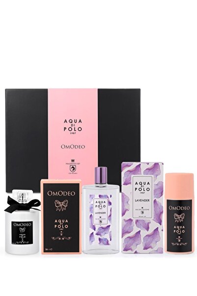 Aqua Di Polo 1987 Omodeo EDP 50 ml Parfüm, 150 ml Deodorant , 200 ml Lavender Kolonya 3lü Kadın Parf