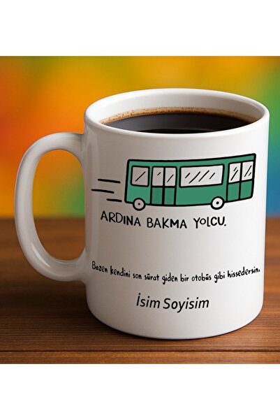 GİFTSTİME مضحك - كوب مضحك ينظر إلى الخلف مع كتابة الركاب على الكوب