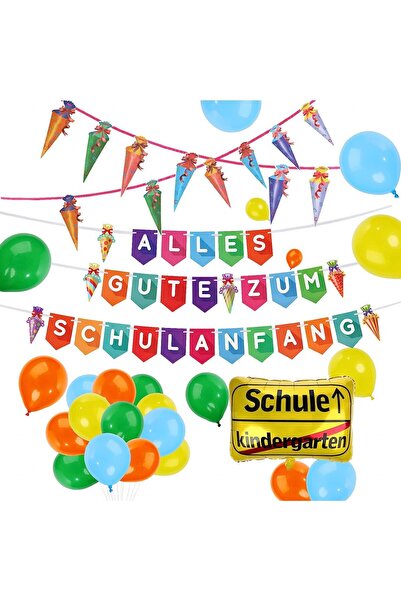 Finabol set petrecere școlară, folie/latex/hârtie, multicolor, 25 piese