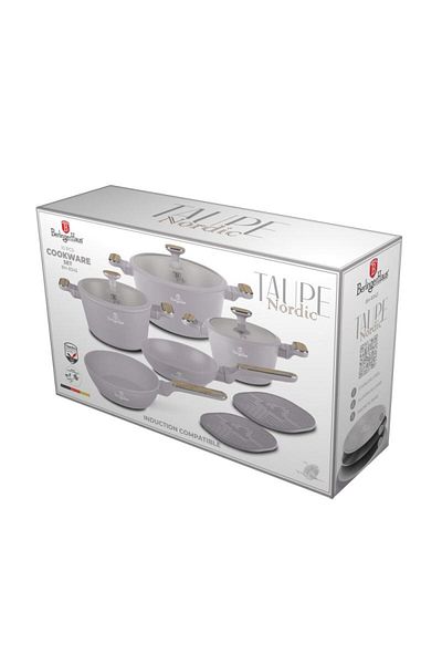 Berlinger Haus Sada nádobí s titanovým povrchem 10 ks Taupe Nordic Collection