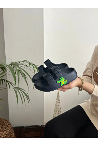 Benittokids Crocodile Figured Double Buckle Anatomical High Sole Ultra Light Non-Slip Beach Pool Daily Children