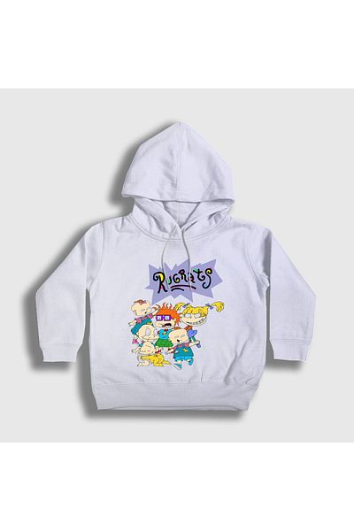 Presmono Унисекс детски бял суитшърт с качулка All Rugrats 557792tt