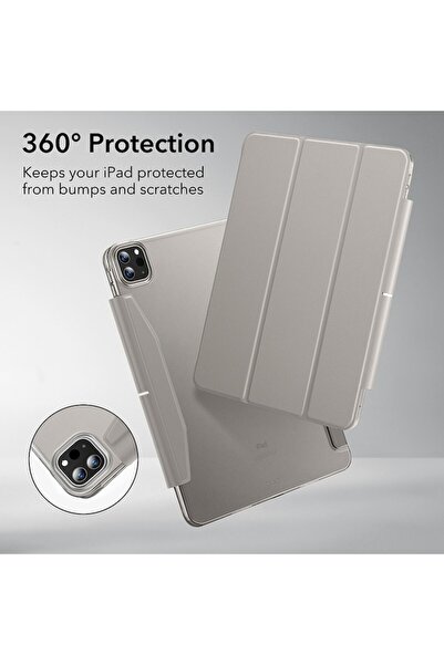 WOW Husa compatibila cu iPad Pro 13 2024, G57, Piele ecologica, Gri