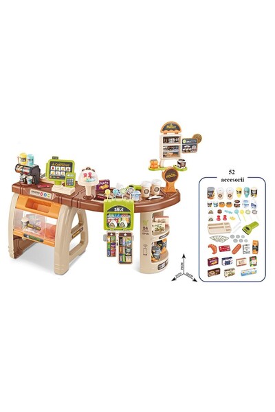 PROCART Supermarket pentru copii, 52 de piese, sunete și lumini, casă de marc...