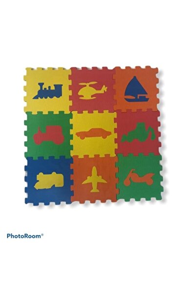 EKİM TOYS 9 Parça Büyük Boy ARAÇ DESENLİ Eva Oyun Karosu Yer Matı Puzzle Yapboz