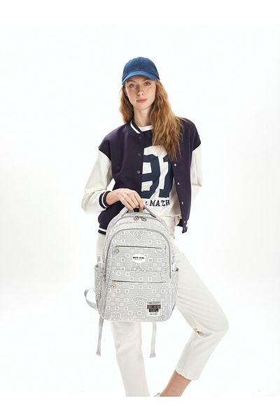 Pierre Cardin Rucsac gri pentru școală pentru copii 07PC17736