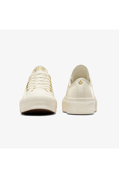 Converse Chuck Taylor All Star Lift Kadın Krem Deri Platform Sneaker
