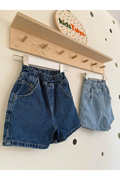 kidstalya Çocuk Unisex Jean Şort/Koyu Renk