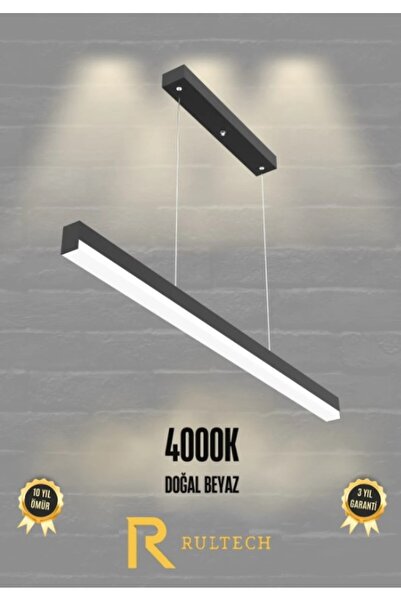 RRULTECH Magro 60cm ( Siyah Kasa, Gün Işık 3000k ) Sarkıt Modern Led Avize, S...