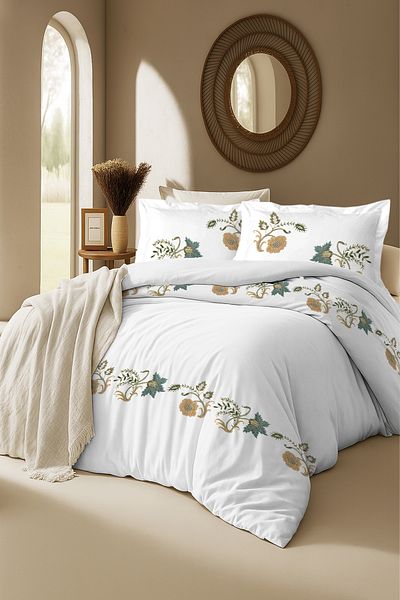 MonoHome 100% Cotton 5D Digital Printed Duvet Cover Set – Oeko-Tex Certified, Floral Pattern