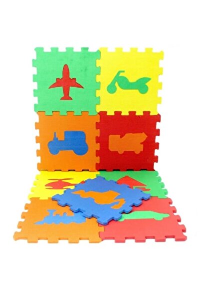 EKİM TOYS 9 Parça Büyük Boy ARAÇ DESENLİ Eva Oyun Karosu Yer Matı Puzzle Yapboz