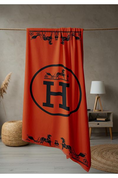 Doruklar Home Collection Modern Patterned Digital Printing Beach Sea Towel Peshtamal 80X160 cm Tkr003